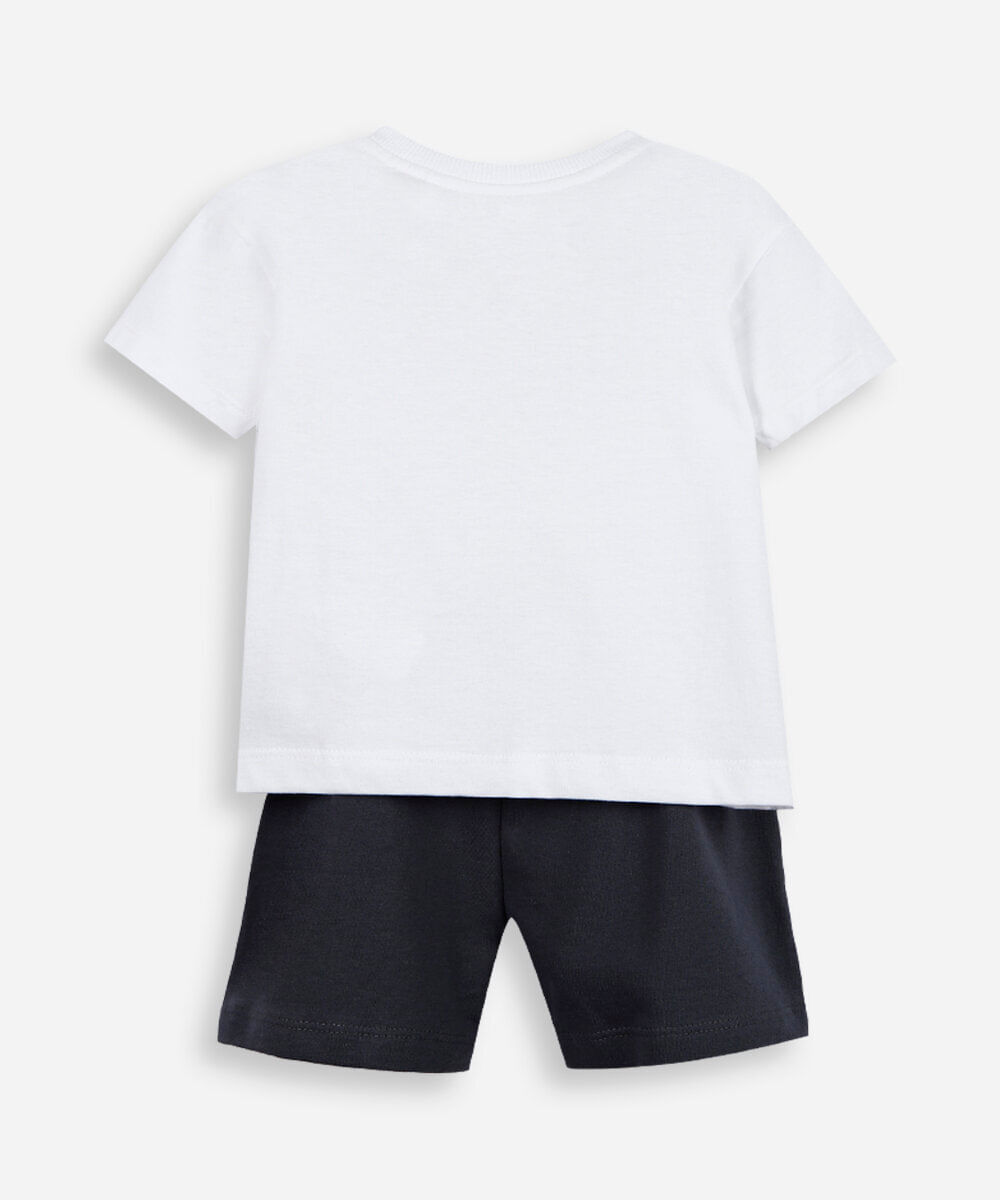 conjunto infantil de algodão marvel baby off white
