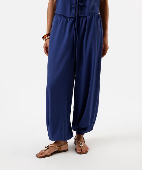 calça aladim feminina cós elástico azul