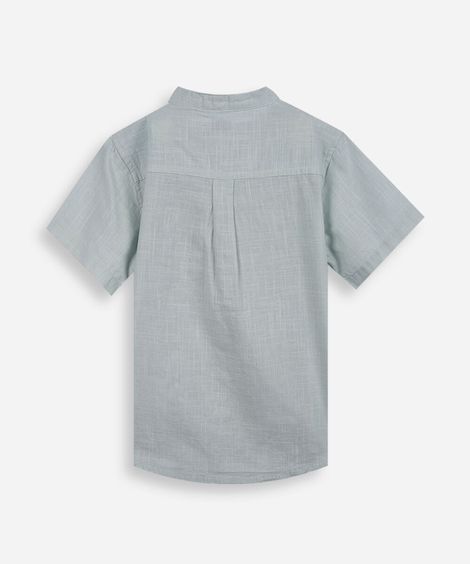 camisa infantil de algodão gola padre verde