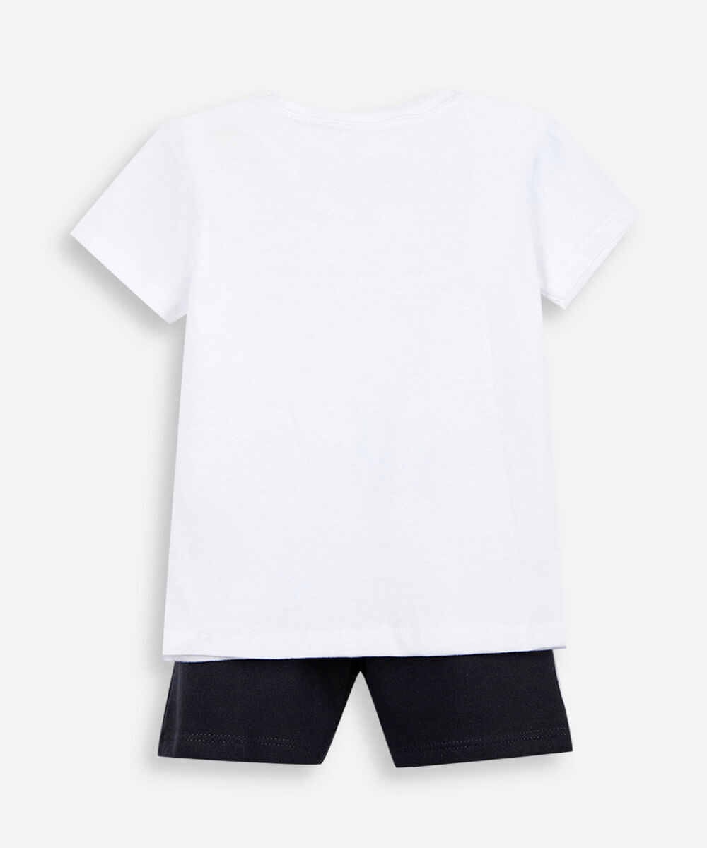 conjunto infantil de algodão marvel babies off white