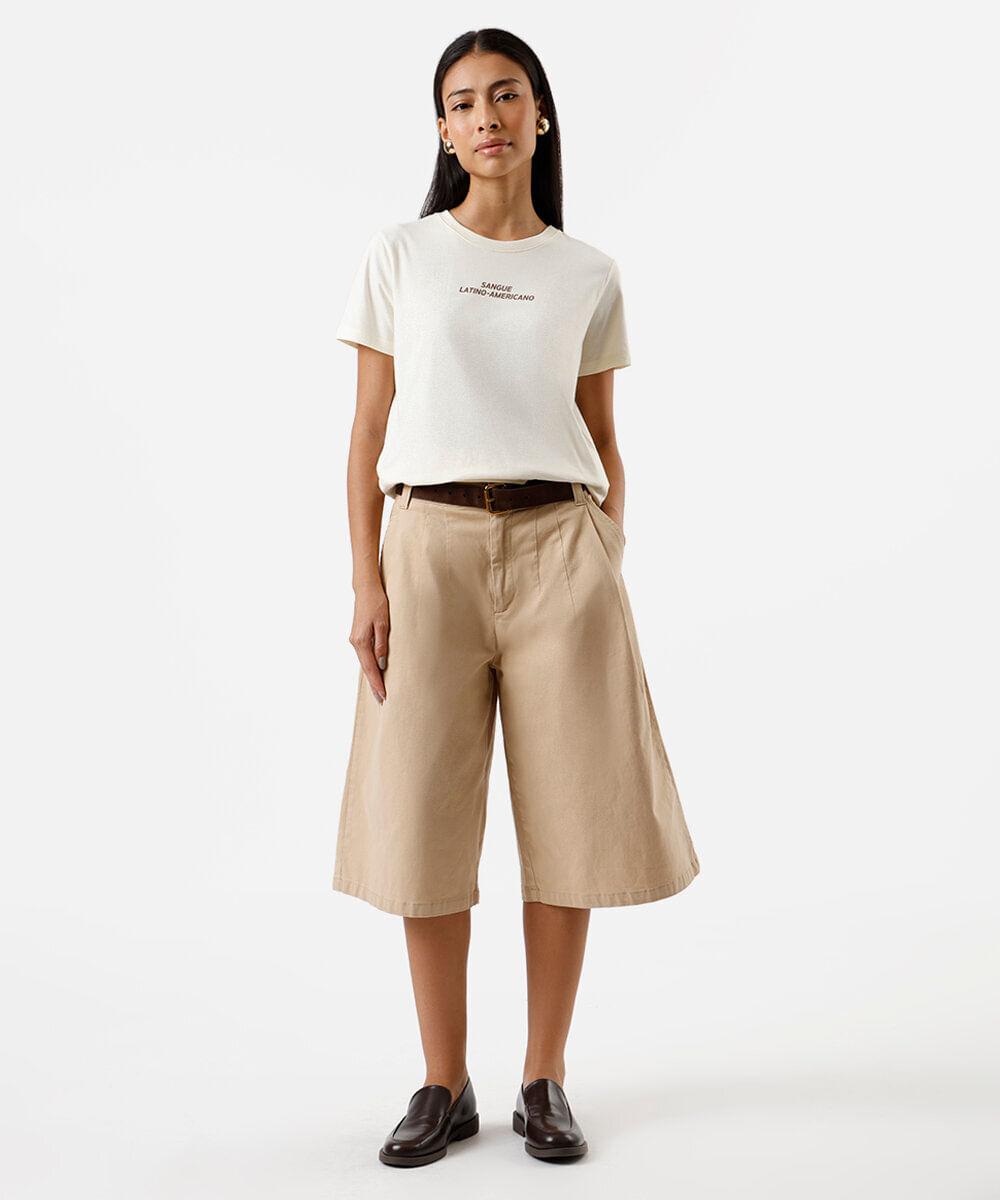 camiseta feminina de algodão estampada amarela