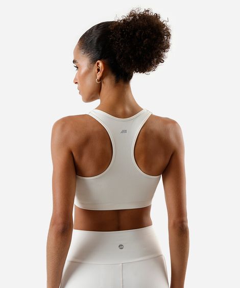 top feminino de poliamida bojo removível nadador esportivo ace off white