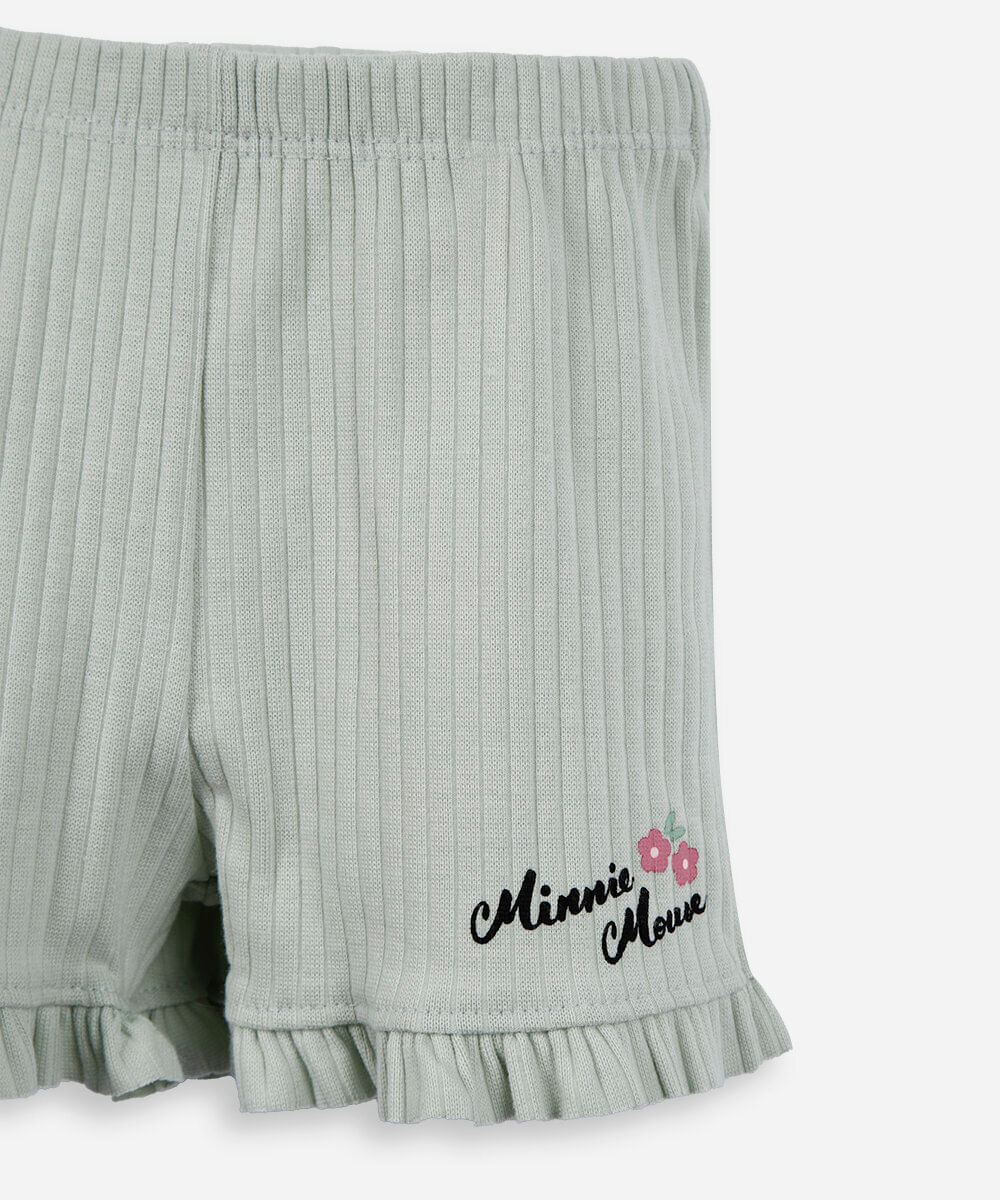 conjunto infantil de algodão minnie verde