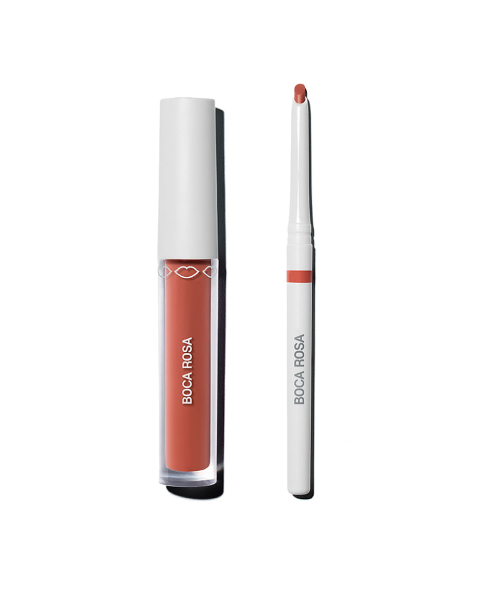 kit boca rosa lip combo contorno labial e hidra lábios rosê