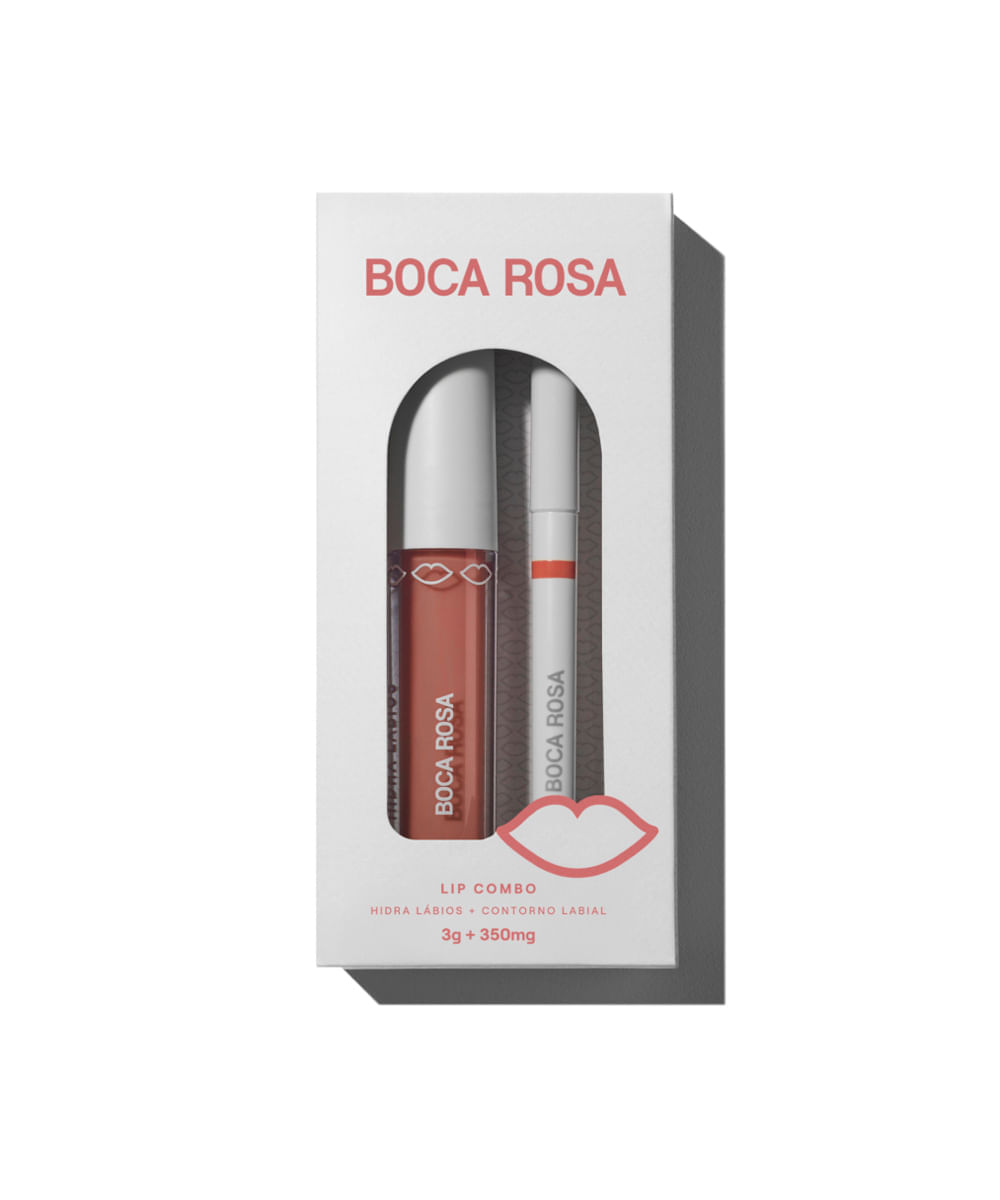 kit boca rosa lip combo contorno labial e hidra lábios rosê