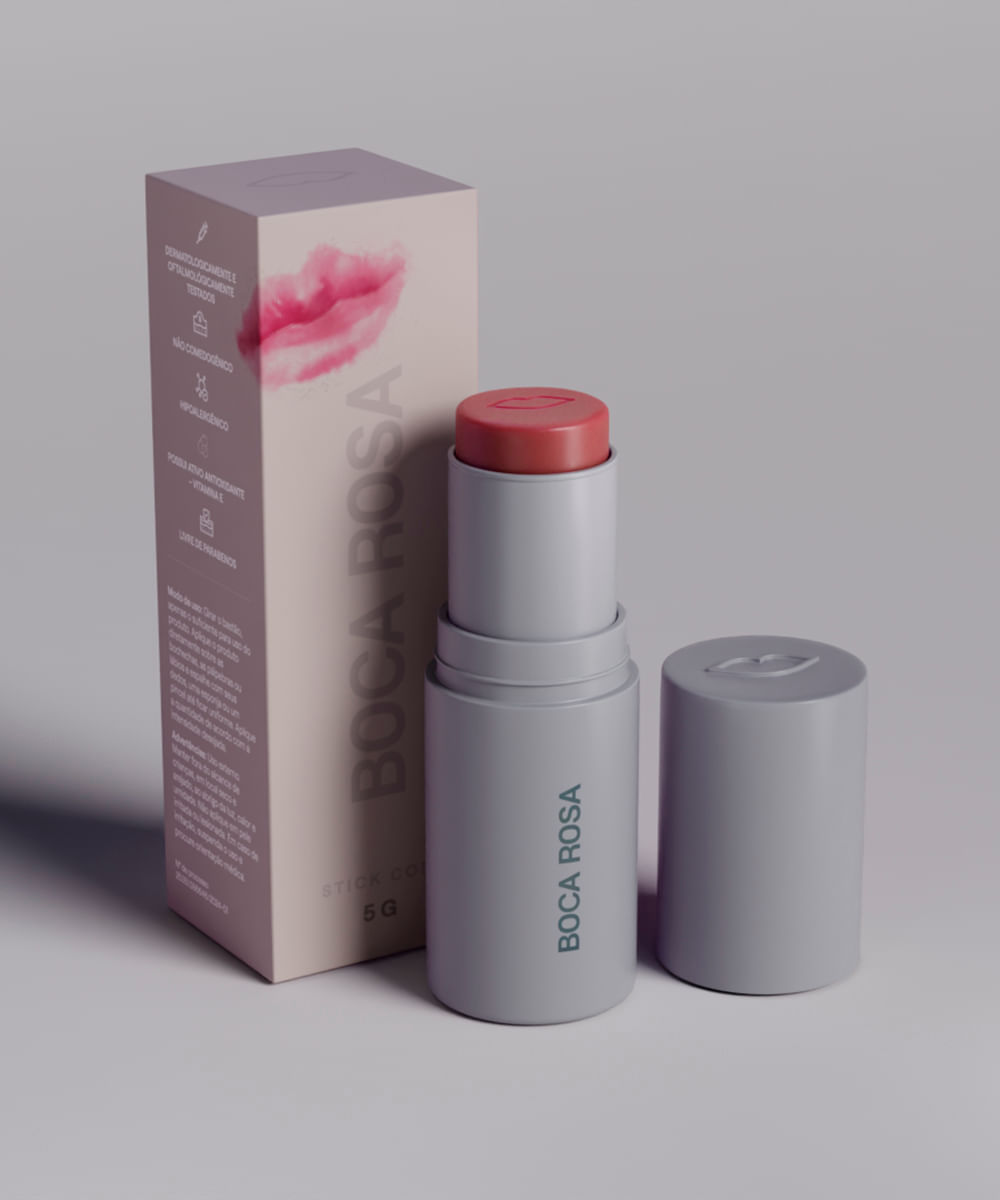boca rosa stick cor blush sombra batom beaga