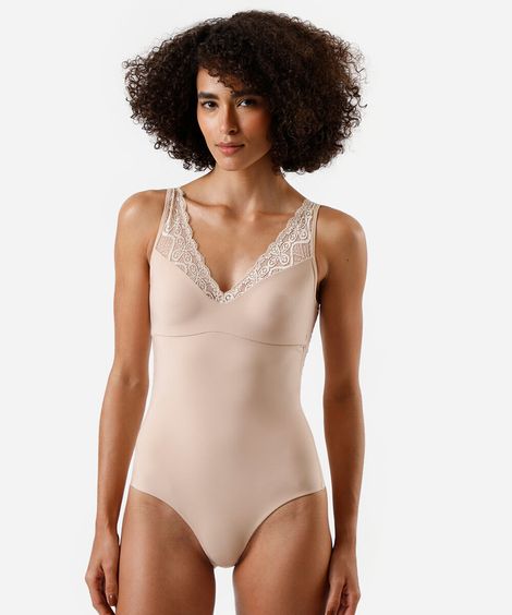 body feminino com renda delrio bege