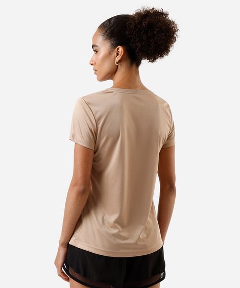 camiseta esportiva manga curta bege