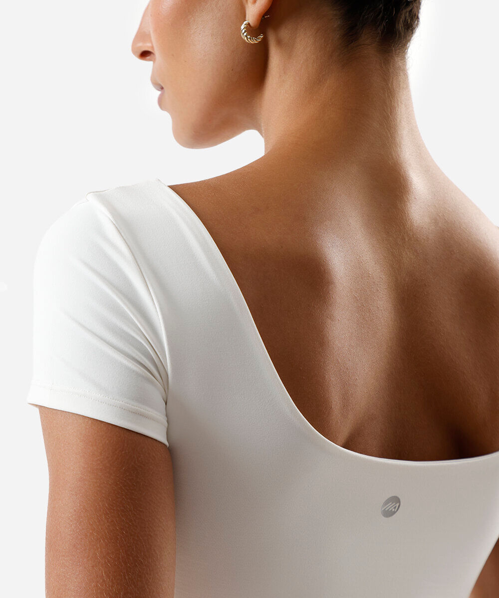 cropped  feminino de poliamida off white