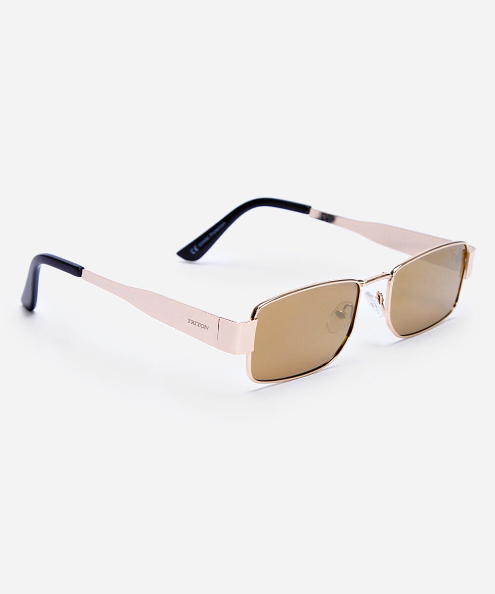 óculos de sol aviador triton unissex dourado