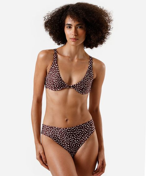 biquíni calcinha feminino poá marrom