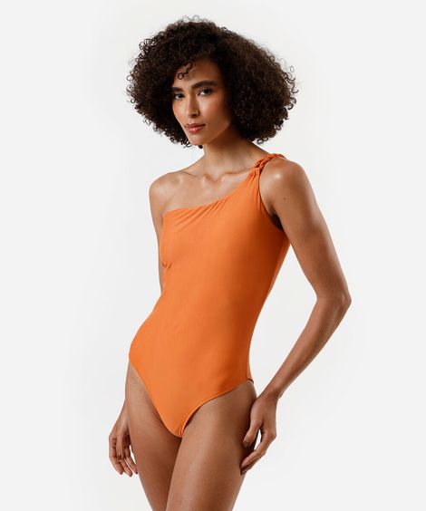 maiô ombro único feminino  laranja