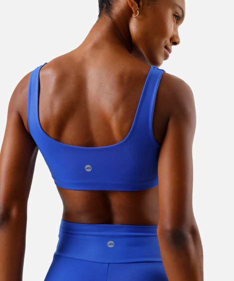 top feminino esportivo de poliamida hot colors azul