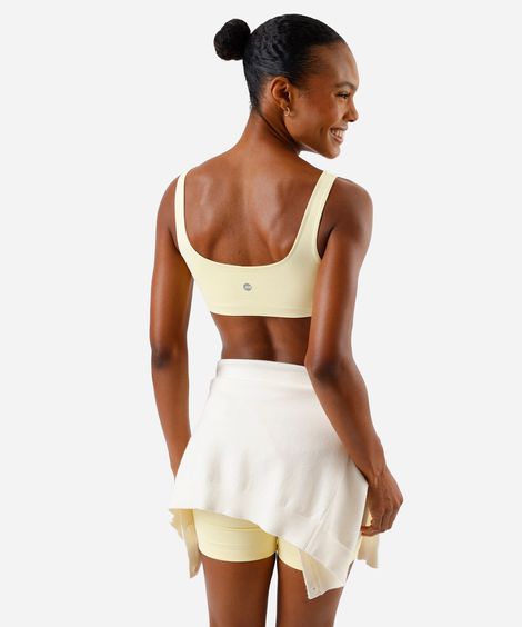 top feminino esportivo de poliamida hot colors amarelo