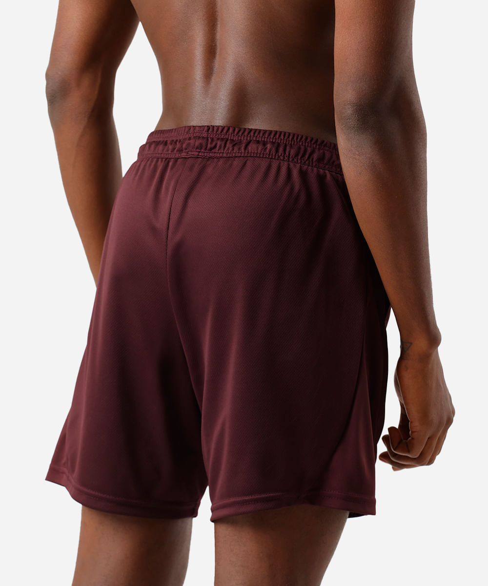 short masculino esportivo com bermuda interna texturizado vinho