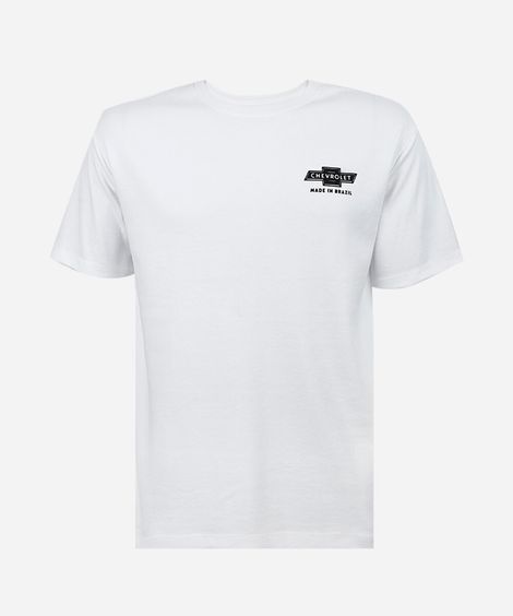 camiseta juvenil de algodão chevrolet monza off white