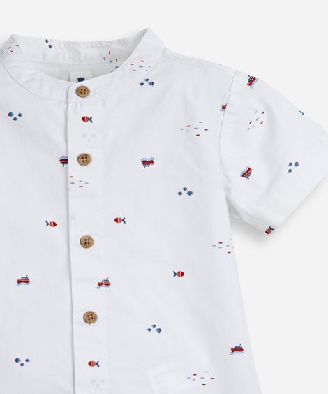 conjunto curto infantil de algodão off white