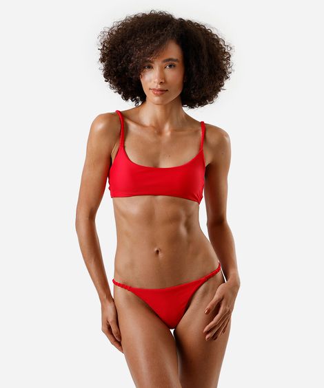 biquíni calcinha feminino texturizado vermelho