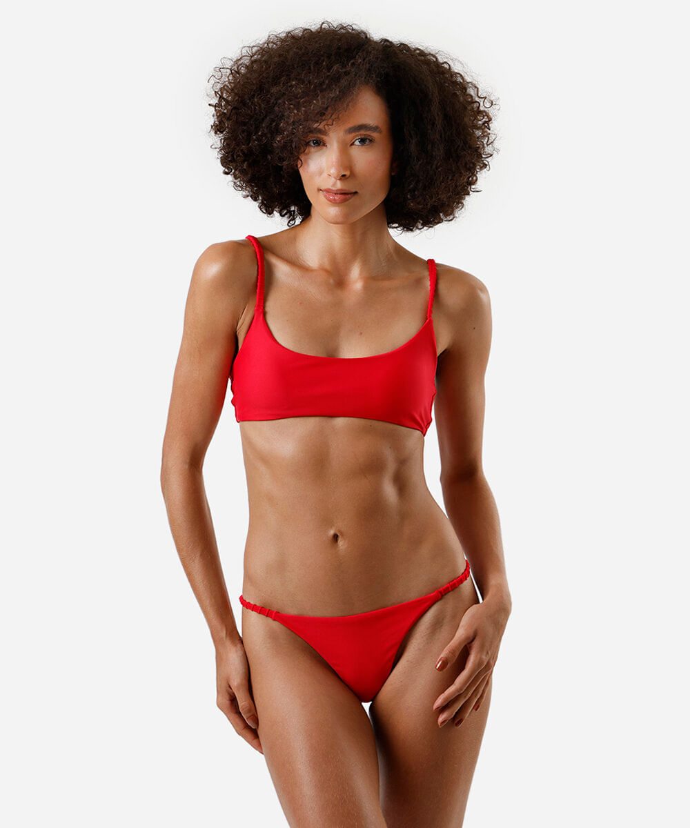 biquíni calcinha feminino texturizado vermelho