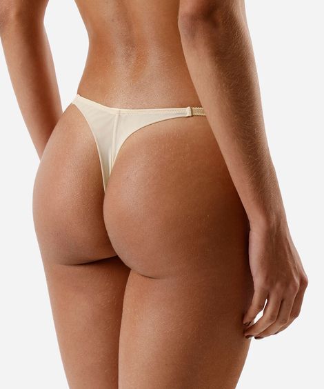 calcinha fio dental feminina com renda amarela