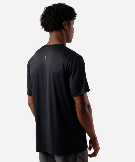 camiseta masculina esportiva texturizada preta