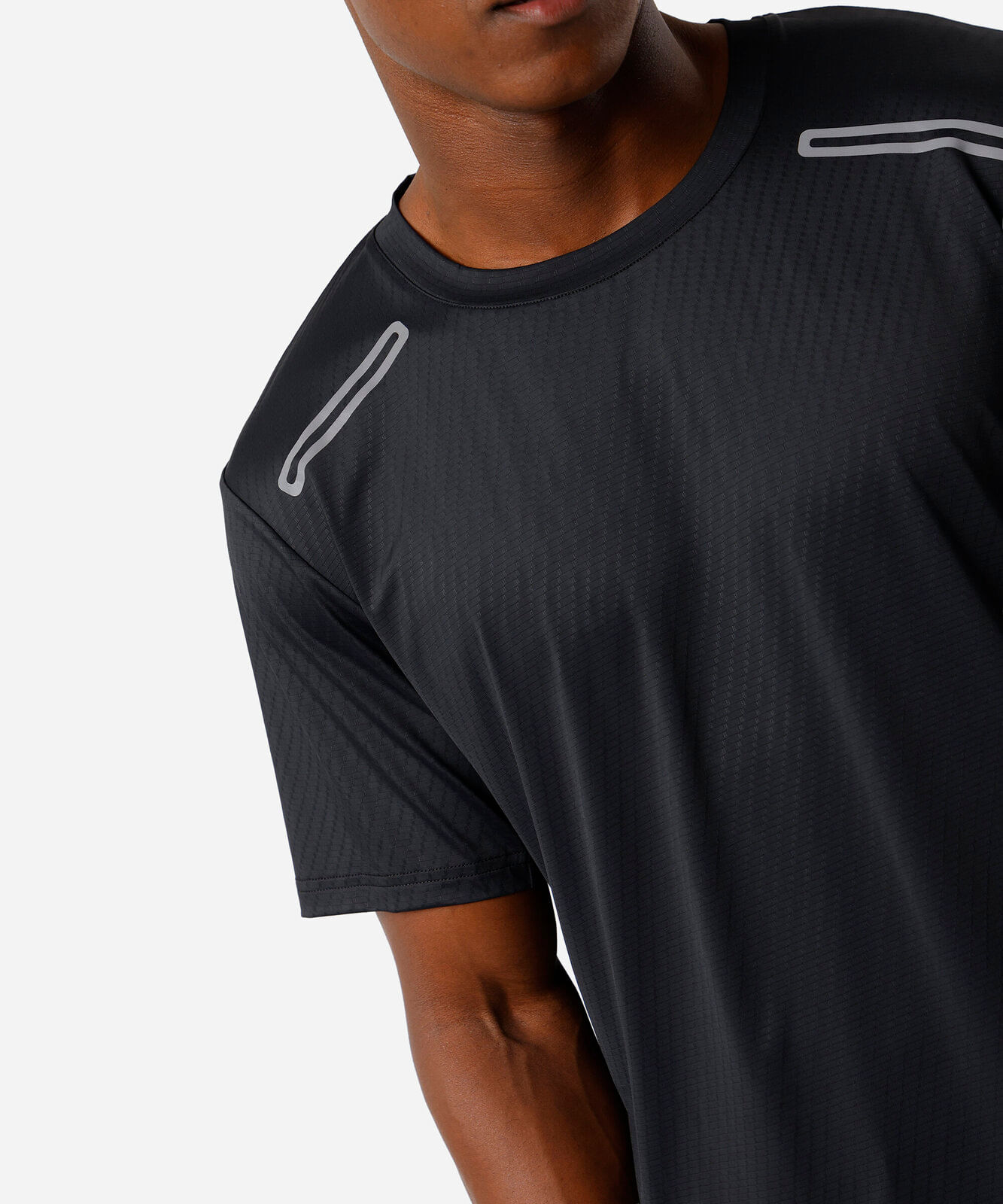 camiseta masculina esportiva texturizada preta