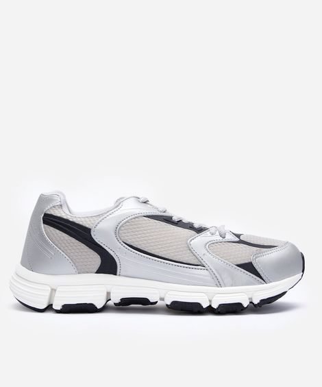 tênis esportivo ace com recortes cinza