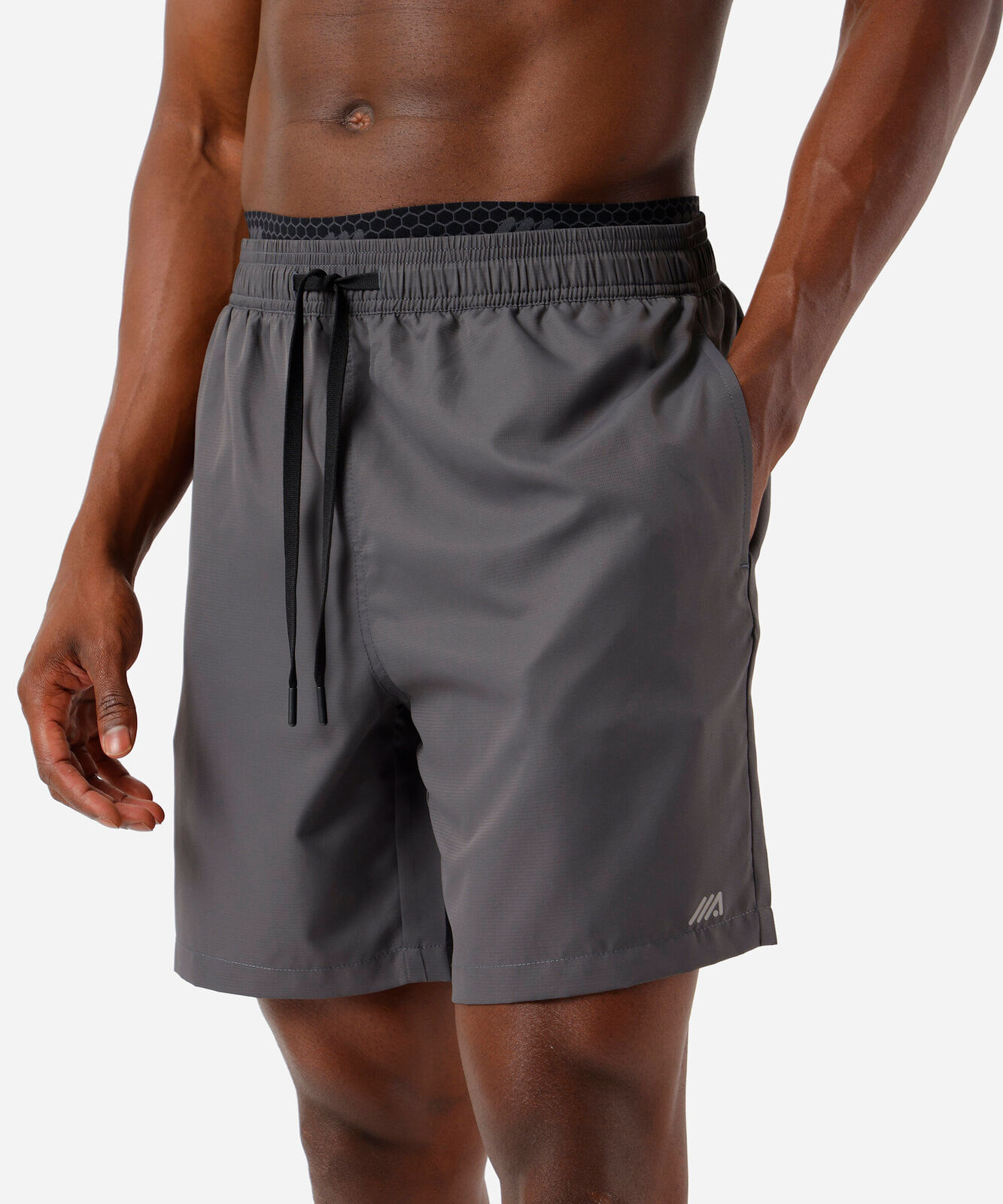 short masculino esportivo cós duplo cinza