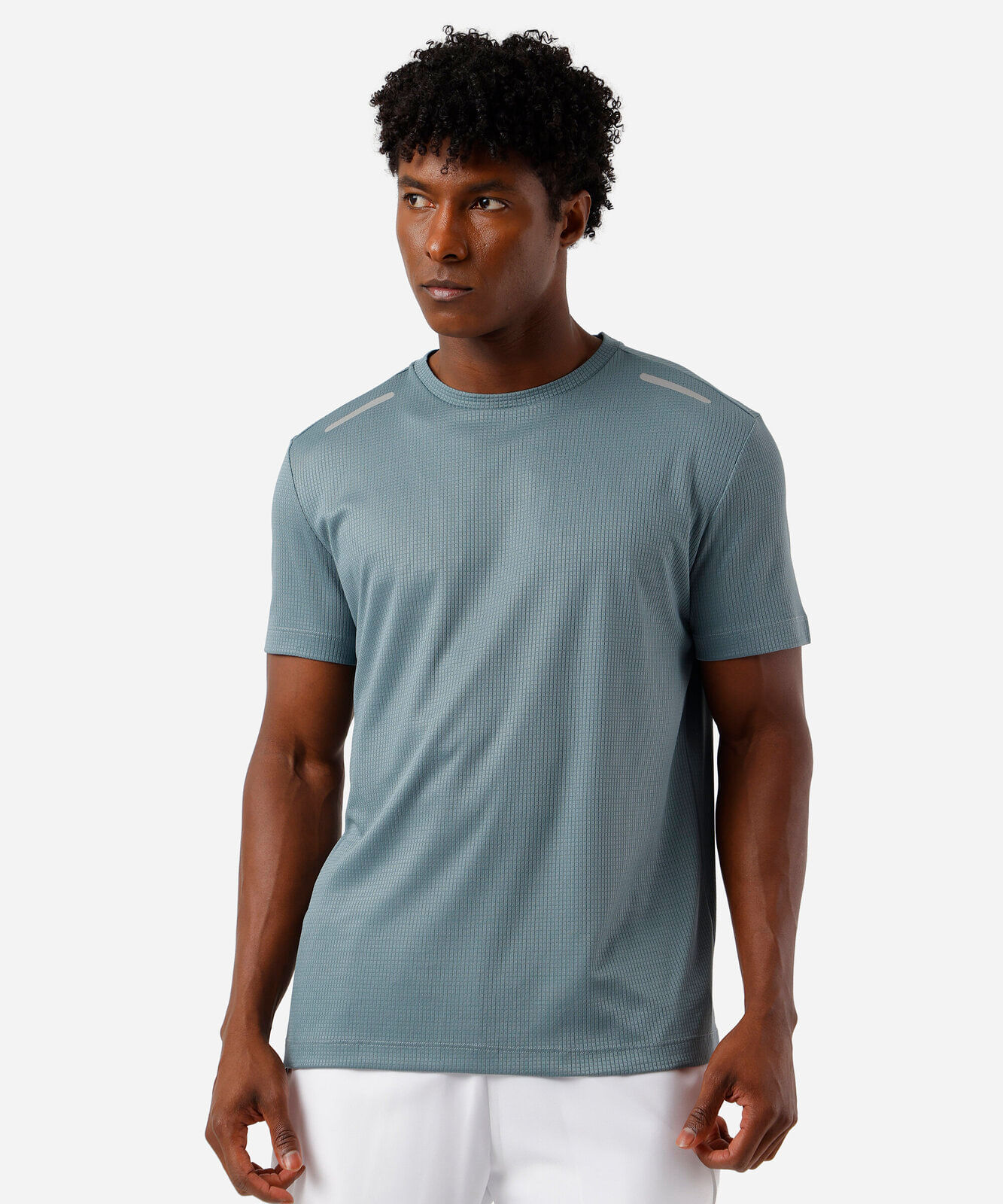 camiseta masculina esportiva quadriculada verde