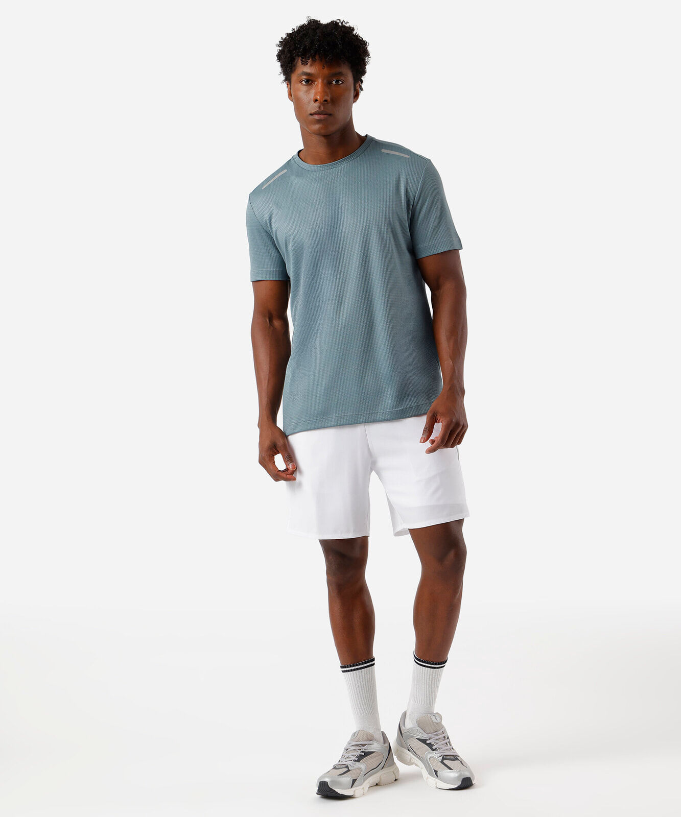 camiseta masculina esportiva quadriculada verde