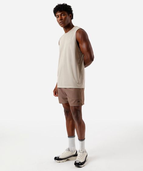 short masculino esportivo bolso com zíper marrom