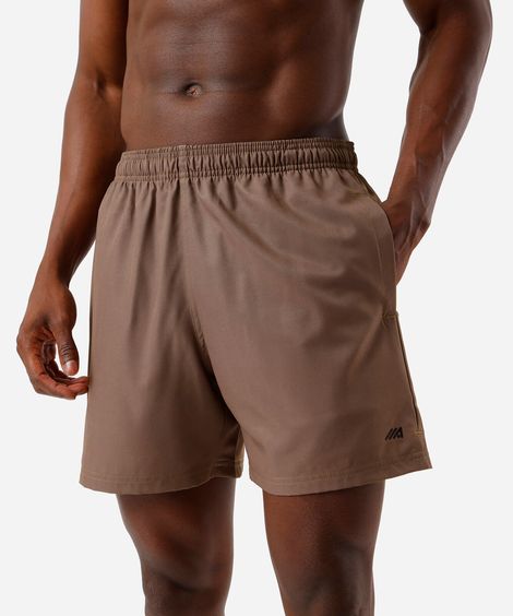 short masculino esportivo bolso com zíper marrom