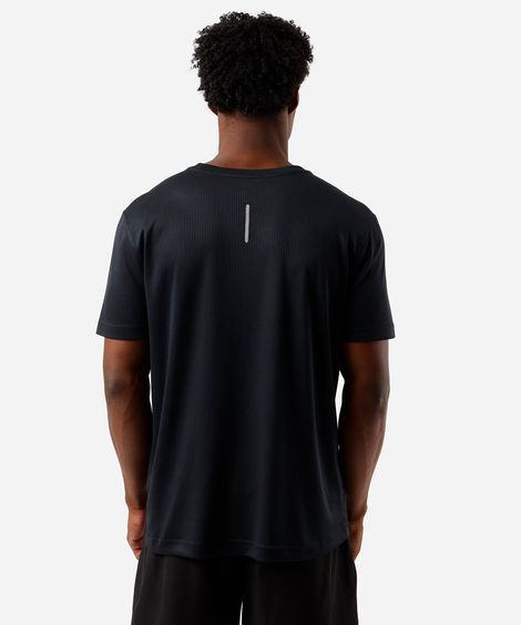 camiseta masculina esportiva quadriculada preta