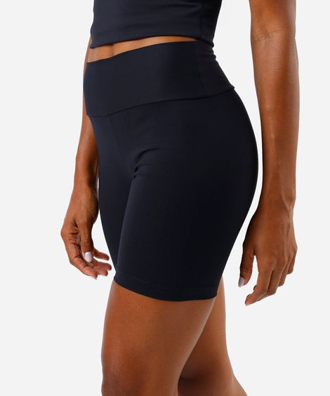 bermuda feminina esportiva de poliamida hot colors preta
