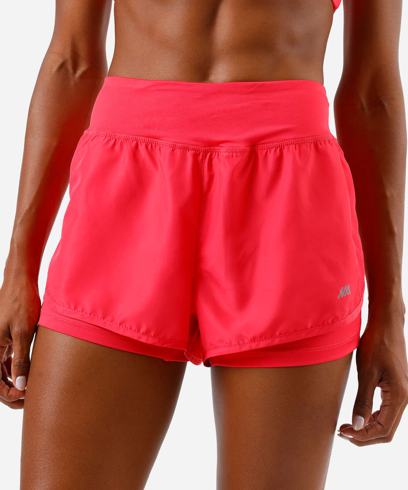short running com forro e bolso esportivo rosa