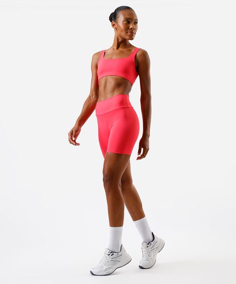 bermuda feminina esportiva de poliamida rosa