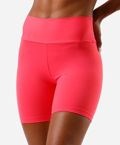 bermuda feminina esportiva de poliamida rosa