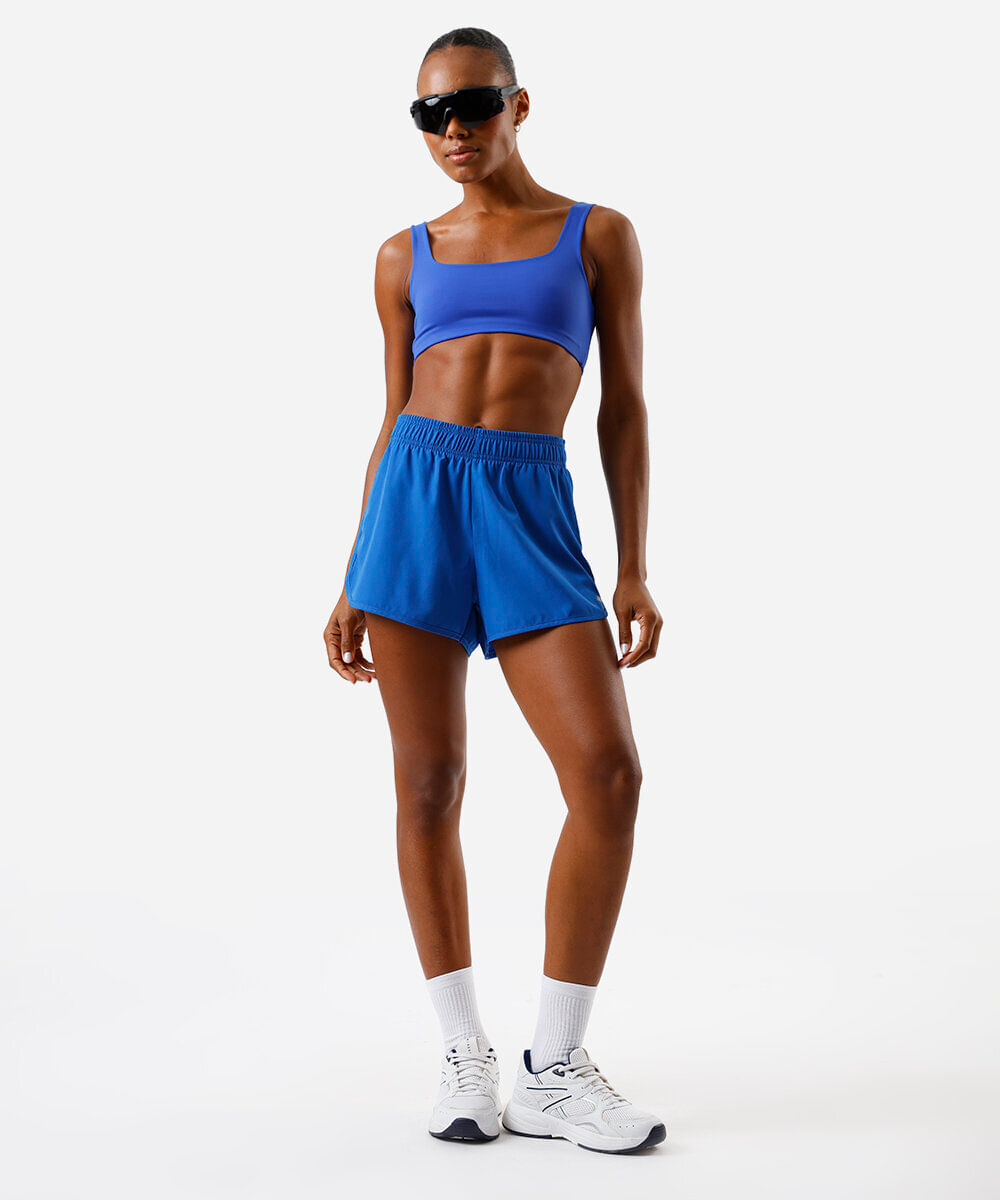 short running feminino esportivo azul