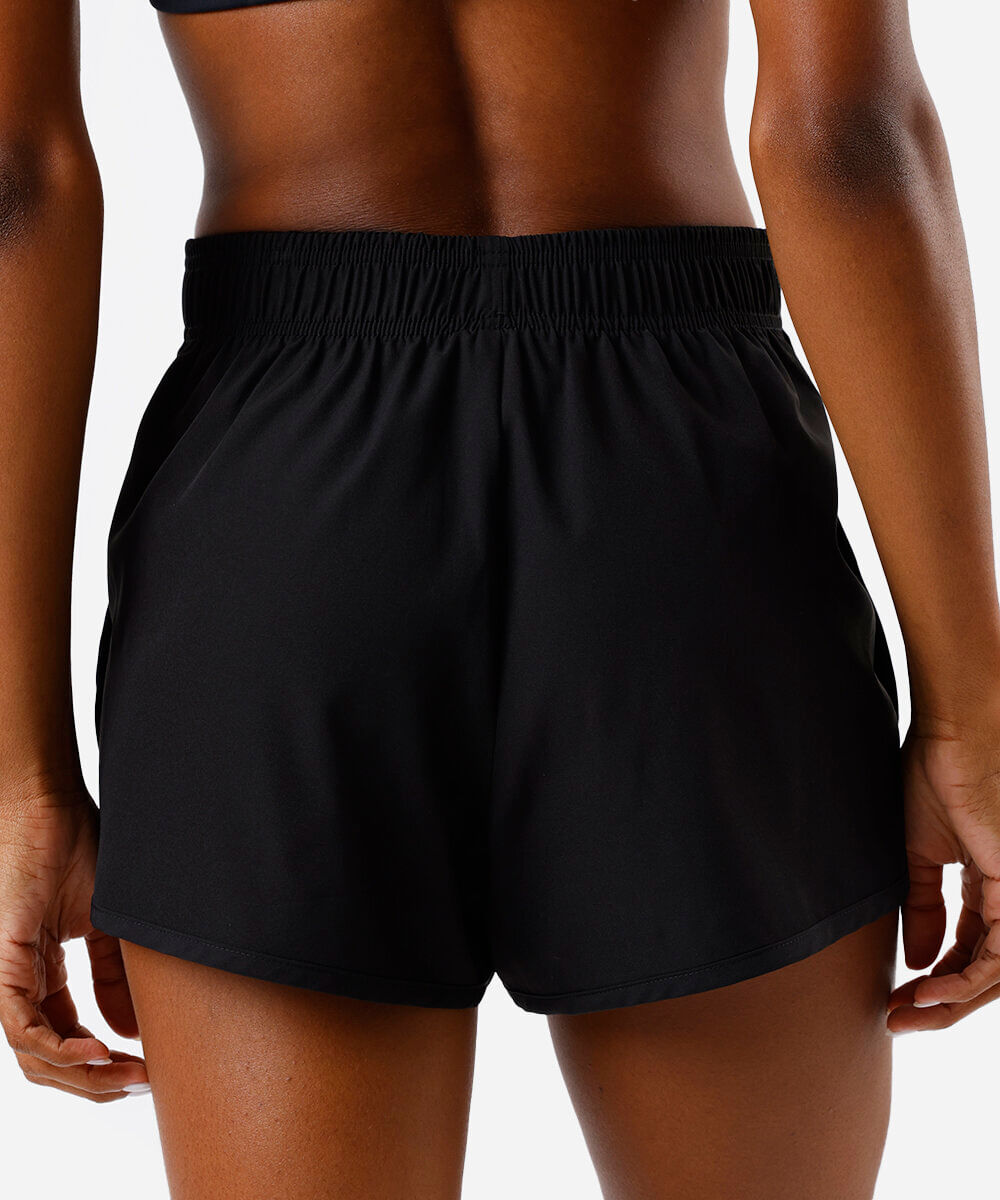 short running feminino esportivo preto