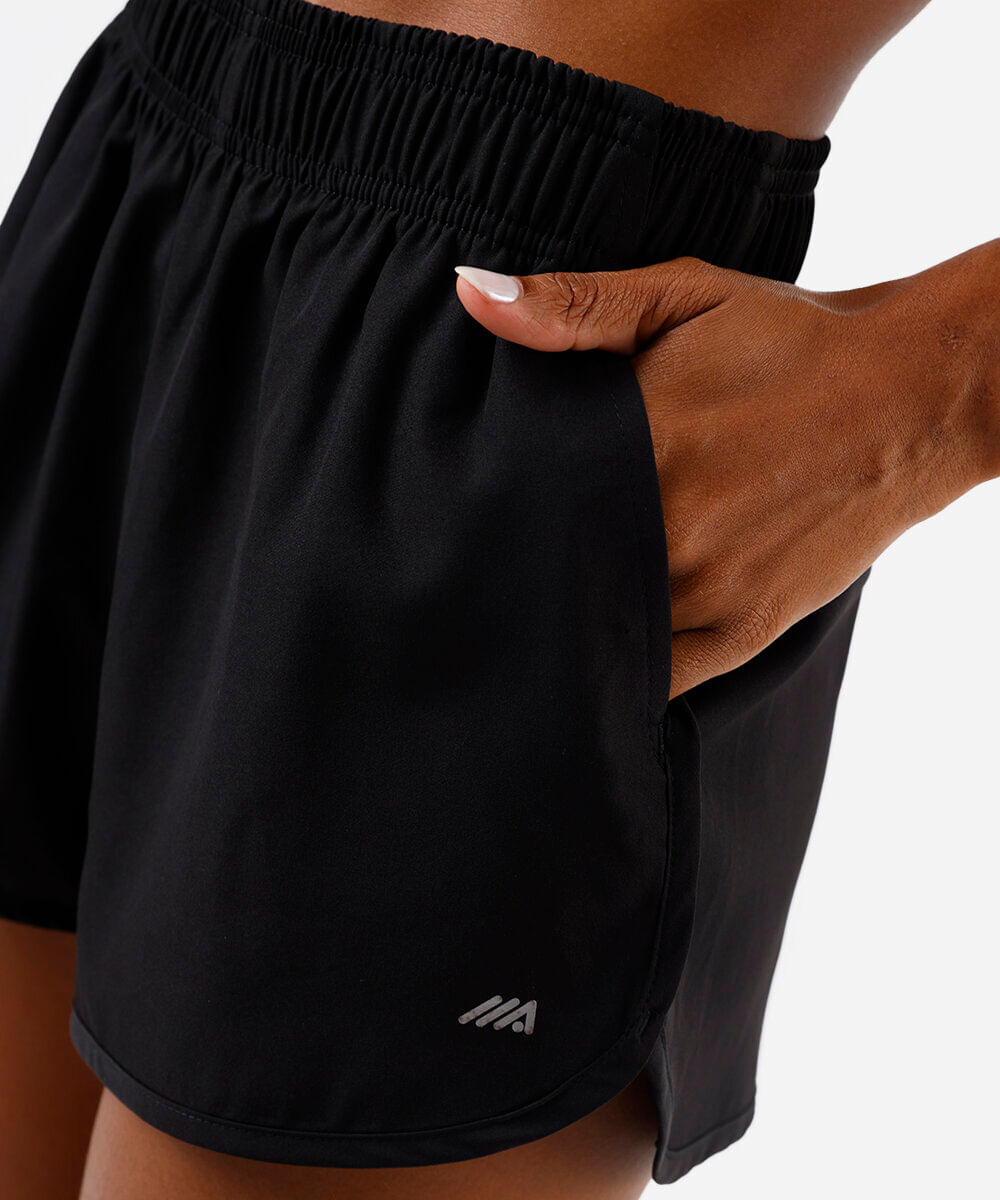 short running feminino esportivo preto