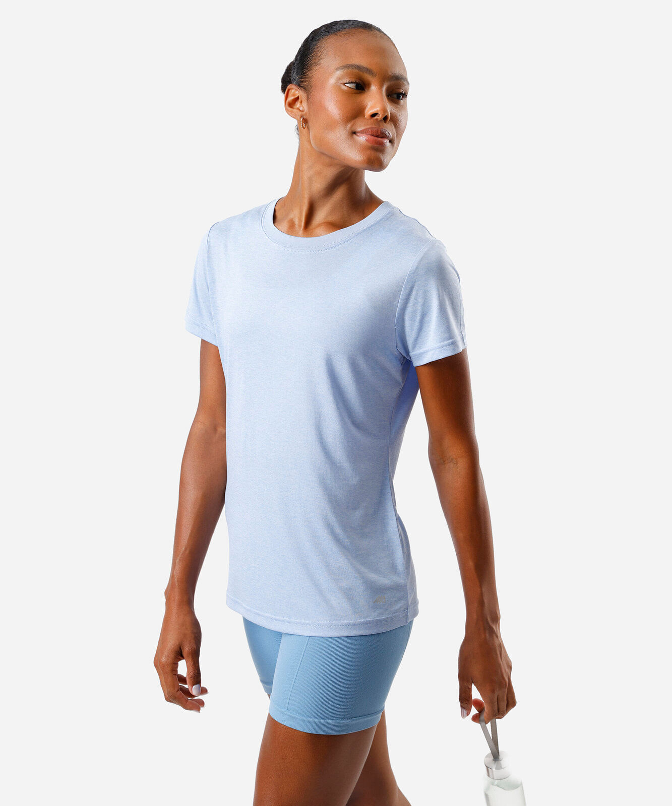 blusa esportiva manga curta azul