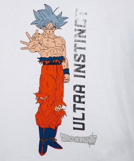 camiseta infantil de algodão goku dragon ball off white