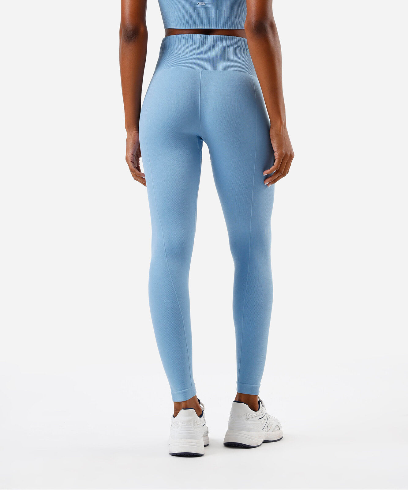 calça legging esportiva sem costura azul