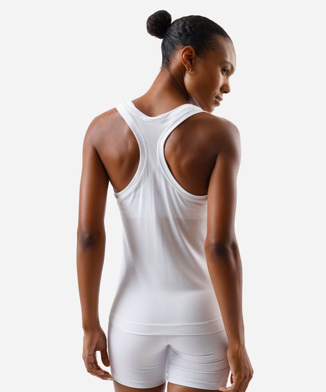 regata nadador feminina esportiva ace sem costura branca