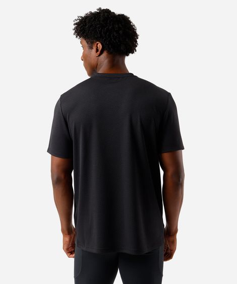 camiseta masculina recorte preta