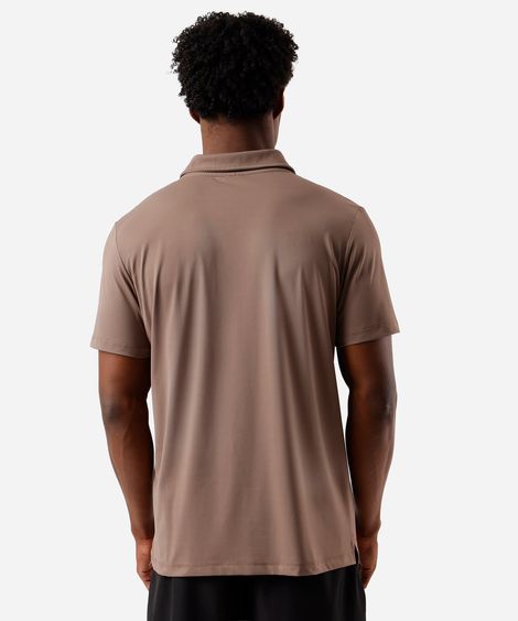polo esportiva masculina manga curta marrom