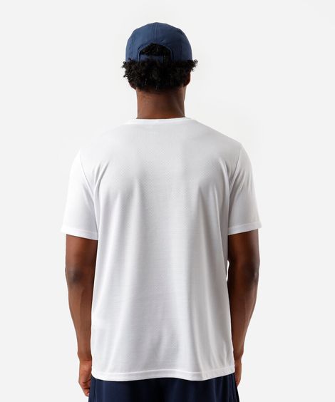 camiseta masculina recorte branca