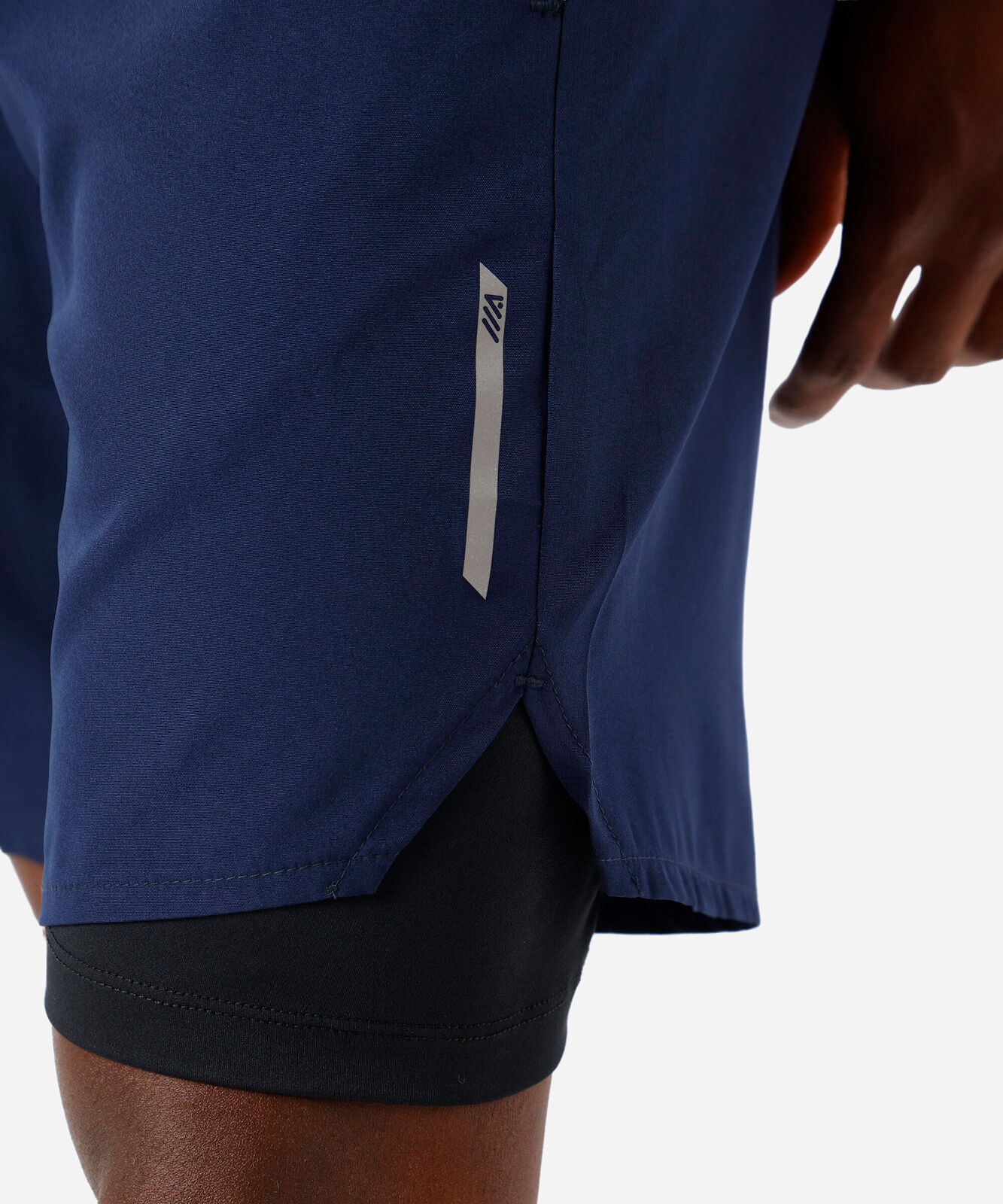 short masculino esportivo com bermuda interna azul
