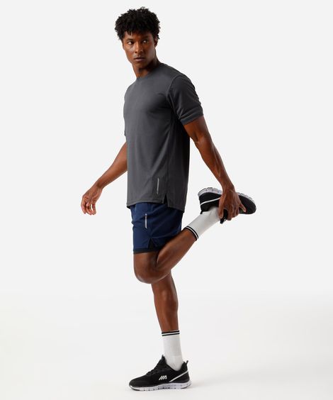 short masculino esportivo com bermuda interna azul