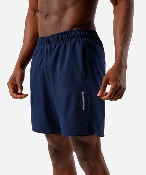 short masculino esportivo com bermuda interna azul